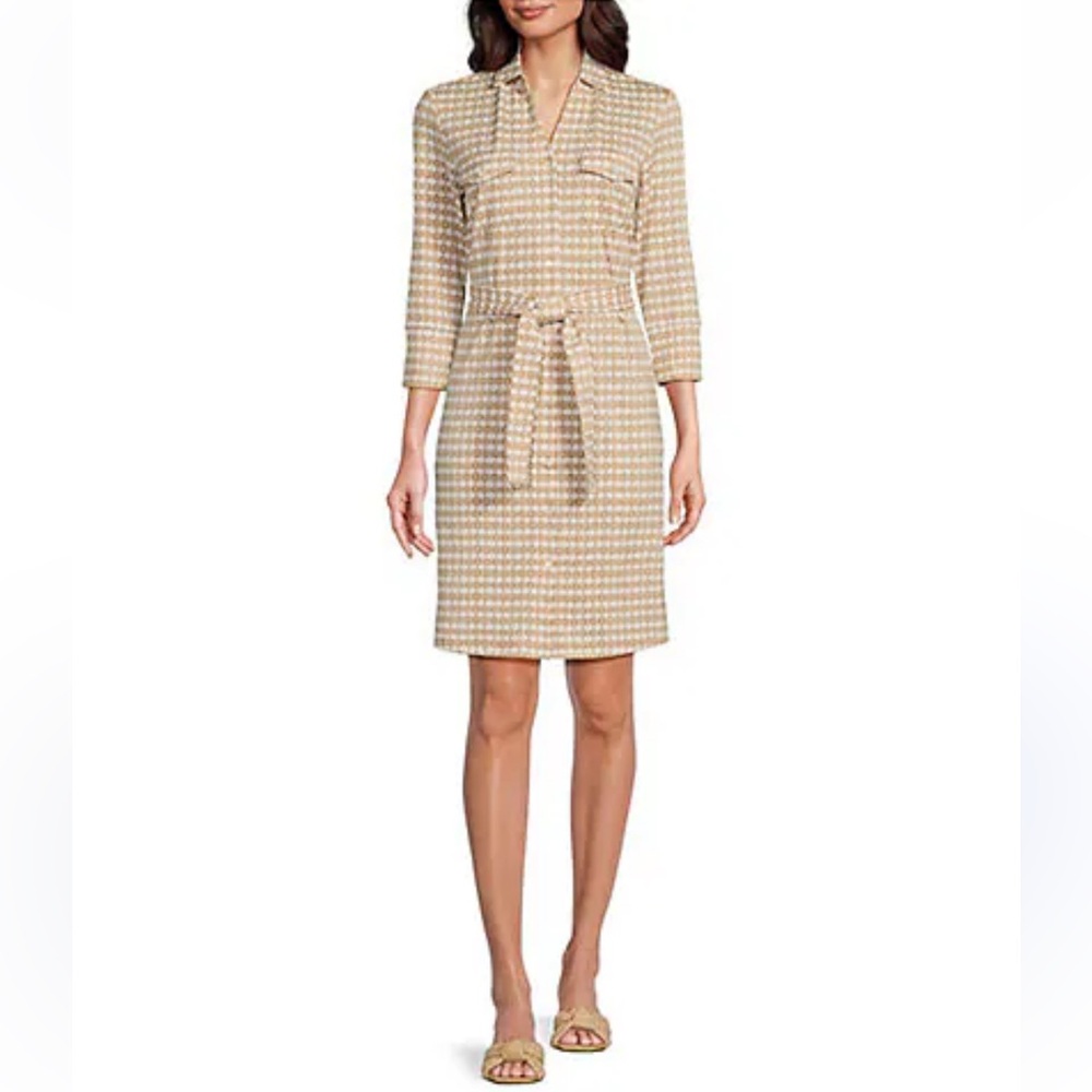 J. McLaughlin Beige Patterned Mini Dress